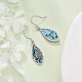 wholesale 925 Sterling Silver Filigree Teardrop Dangle Earrings with Abalone Shell Inlay Bohemia  for Women Mother Mom-0-4