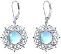 wholesale 925 Sterling Silver Blue Moonstone Bohemian Drop Earrings for Women-0-0