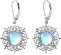 wholesale 925 Sterling Silver Blue Moonstone Bohemian Drop Earrings for Women-Boho Moonstone Earrings-7