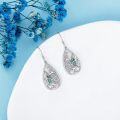 wholesale 925 Sterling Silver 925 Teardrop Abalone Shell Butterfly Flower Dangle Earrings-0-1