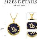 wholesale 14k Gold Plated Blue Sandstone Zodiac Necklace 12 Constellation Pendant for Women-0-40