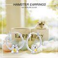 wholesale 925 Sterling Silver Cartoon Hamster Huggable Hoop Earrings for Sensitive Ears-0-5