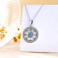 wholesale 925 Sterling Silver Turquoise Bohemian Moon & Sun Pendant Necklace for Women Gifts-0-4