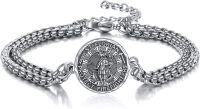 wholesale Sterling Silver St Florian Symbol Protection Bracelet for Men & Women – Thoughtful Firefighter Gift with Spiritual Blessings-St Florian