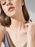 wholesale 14K Gold Angel Wing Heart Faith Cross Pendant Necklace for Women - Baptism Gift for Mom or Wife-0-1