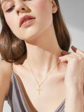 wholesale 14K Gold Angel Wing Heart Faith Cross Pendant Necklace for Women - Baptism Gift for Mom or Wife-0-1
