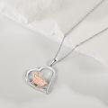 wholesale 925 Sterling Silver Heart-Shaped Sheep Pendant Necklace for Women and Girls-0-2