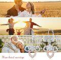 wholesale 925 Sterling Silver Metal Flower and Heart Shape Dangle Earrings with Cubic Zirconia - Hypoallergenic  for Women-0-5