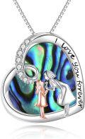 wholesale 925 Sterling Silver Mother Daughter Love Forever Heart Pendant Necklaces Gifts-0-0