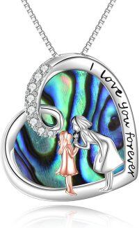 wholesale 925 Sterling Silver Mother Daughter Love Forever Heart Pendant Necklaces Gifts-Mother Daughter