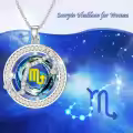 TOUPOP Sterling Silver Crystal Zodiac Necklace Constellation Pendant Gift-0-2