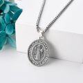 wholesale 925 Sterling Silver St. Benedict Medal Necklace for Protection and Good Luck - Religious Catholic Charm s for Women Men Boys Girls-0-1