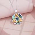 wholesale 925 Sterling Silver Triquetra Trinity Knot Moon Phase Pendant Necklace for Women's s-0-2