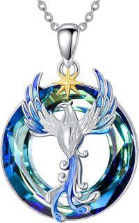 wholesale TOUPOP Phoenix Necklace 925 Sterling Silver Phoenix Pendant Nirvana Phoenix Rising Jewelry With Crystal Birthday Christmas Gifts For Her Women Wife Mom Daughter -undefined