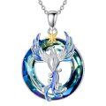 TOUPOP Sterling Silver Crystal Phoenix Pendant Necklace Birthday Christmas Gifts For Women-0-0