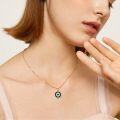 wholesale 925 Sterling Silver Plated Rose Gold Malachite Round Evil Eye Pendant Necklace for Women Greek Protection Amulet s-0-4