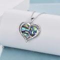 wholesale 925 Sterling Silver Abalone Shell Heart Giraffe Pendant Necklace for Women Mom Daughter Gift-0-3