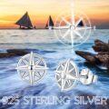 wholesale 925 Sterling Silver Compass Stud Earrings - Nautical Sailor s for Women & Friends-0-4
