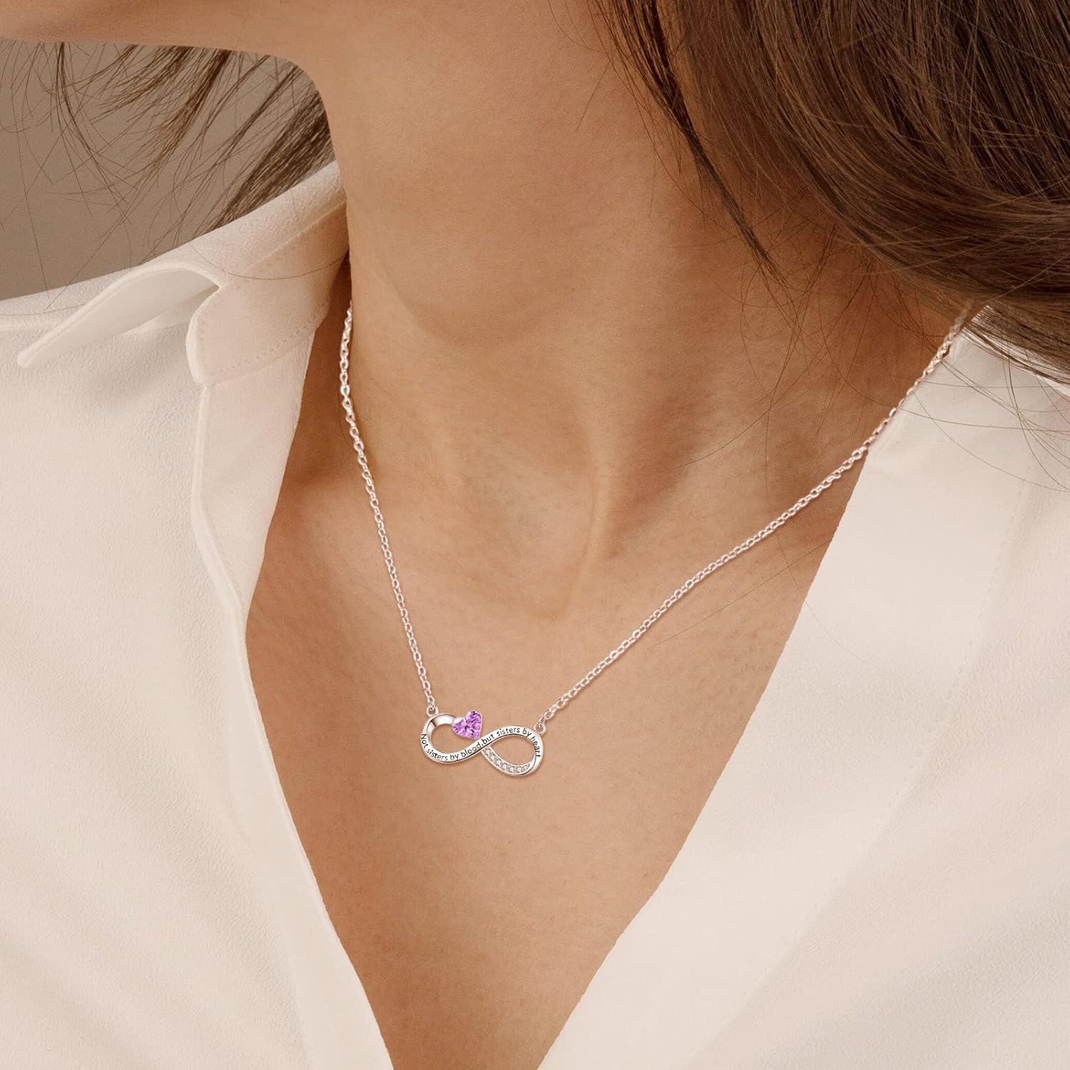  Sterling Silver Best Friend Mother Couple Necklace for Women Sisters Mom Lovers Gift -0-4