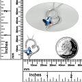 wholesale 925 Sterling Silver Blue Butterfly Crystal Heart Grandma Forever Love Pendant Necklace-0-2