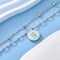 wholesale 925 Sterling Silver Chain Link Bracelet With B Opal Pendant-0-2