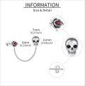 wholesale 925 Sterling Silver Skull & Rose Chain Drop Dangle Stud Earrings for Women-0-3
