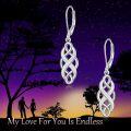 wholesale 925 Sterling Silver White Opal Celtic Knot Drop Earrings with Leverbacks for Women-0-2