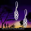 wholesale 925 Sterling Silver White Opal Celtic Knot Drop Earrings with Leverbacks for Women-0-2