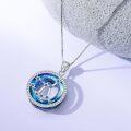 wholesale 925 Sterling Silver Blue Crystal Leo Constellation Pendant Necklaces for Women Astrology Gifts-0-2