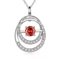 TOUPOP Sterling Silver Ruby Pendant Necklace Sister Gift-0-0