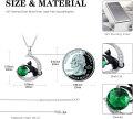 wholesale 925 Sterling Silver Green Crystal Moon & Black Cat Pendant Necklaces for Women's  Ideas-0-1