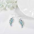 wholesale 925 Sterling Silver Abalone Shell Angel Wing Drop Earrings with Cubic Zirconia for Women-0-4