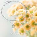 wholesale 925 Sterling Silver Yellow Crystal Daisy Flower Charm Anklet for Women Girls -0-1