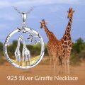wholesale 925 Sterling Silver Giraffe Family Tree of Life Pendant Necklaces for Women Girls I Love You Forever s 45cm Chain Length-0-2