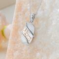wholesale 925 Sterling Silver Mom Moss Agate Pendant Necklace Two Tone Rose Gold-0-4