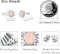 wholesale 925 Sterling Silver Pink Fire Opal Sun & Moon Stud Earrings Celestial s for Women Girls-0-2