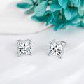 wholesale 925 Sterling Silver Princess Cut Cubic Zirconia Square Stud Earrings-0-2