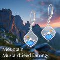 wholesale 925 Sterling Silver Mountain Scene Blue Opal Teardrop Leverback Dangle Earrings-0-5
