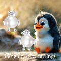 wholesale 925 Sterling Silver White Pearl Penguin Stud Earrings for Women Girls Gifts Fashion Jewelry Accessories 3D Cartoon Design Minimalist Style Hypoallergenic Safe Nickel Free-0-4