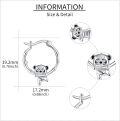 wholesale 925 Sterling Silver 3D Cartoon Koala Bamboo Branch Design Hoop Earrings Gift for Women-0-4