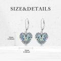 wholesale 925 Sterling Silver Tree of Life Abalone Shell Heart Drop Dangle Lever Back Earrings Gift for Her-0-4