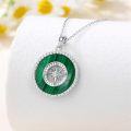 wholesale 925 Sterling Silver Malachite Round Compass Pendant Necklace for Women's Graduation Gifts-0-2