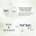 wholesale 925 Sterling Silver Dragonfly Huggie Hoop Earrings with Blue and Purple Enamel Gifts for Women-0-1
