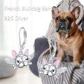 wholesale 925 Sterling Silver French Bulldog Angel Wing Drop Earrings Gift for Women-0-1