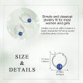 wholesale 925 Sterling Silver Round Blue Opal Hoop Earrings for Women-0-8