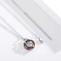 wholesale 925 Sterling Silver Dolphin Necklace with Rainbow Crystal for Women Mothers Day Gifts-0-2