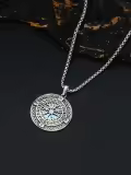 TOUPOP Sterling Silver Celtic Knot Viking Compass Necklace Pendant Jewelry-0-2