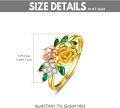 wholesale 14K Gold Plated Green Crystal & White Cubic Zirconia Floral Open Adjustable Rings for Women Wedding Engagement s-0-5