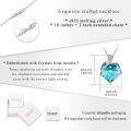 wholesale TOUPOP Heart Birthstone Necklace For Women 925 Sterling Silver Rose Flower Pendant Necklaces Heart Crystal Jewelry Birthday Christmas Gifts Women Girlfriend Wife Mom -0-4