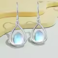 TOUPOP Sterling Silver Moonstone Teardrop Dangle Leverback Earrings-0-2
